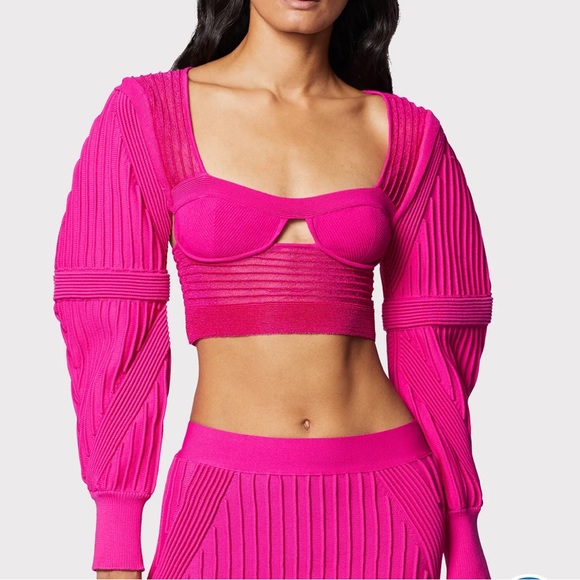 ❌SOLD❌ Herve Leger MIXED GAUGE BUSTIER CROP TOP - Picture 3 of 3